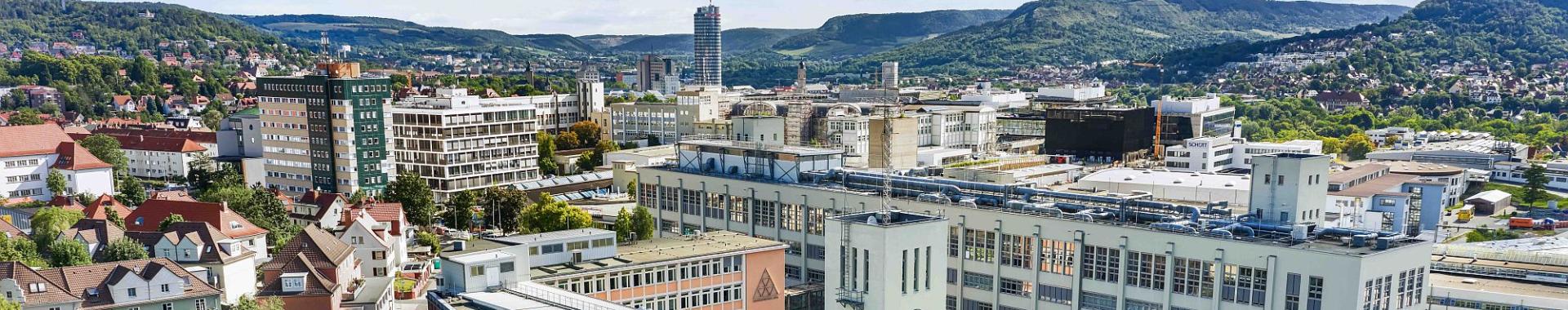 Blick von oben auf den Campus der EAH Jena