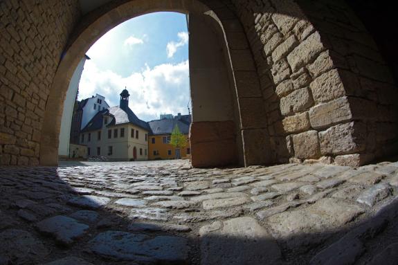 Blick auf das Senatsgebäude im Collegium Jenense