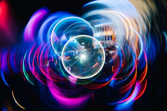 viele bunte Lichtkreise zur LNDW Jena 2024
