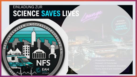 Grafik der Silhouette der Stadt Jena und eines Rettungswagens
